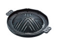 Ikenaga Korean BBQ Plate Genghis Khan Barbecue Grill Plate Mongolian Heavy Duty Cast Iron Stovetop BBQ Grill Pan Griddle, 11.4 inches