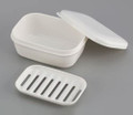 Inomata Travel Soap Case Holder, Soap Dish for Home and Travel, Self Draining, 