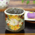 Japanese Yunomi Tea Cup Gold Flower KUTANI YAKI(ware)