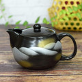Japanese pottery teapot pot mountain range with tea strainer