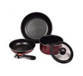 Induction Cookware Set Stackable Cooking Pots and Pans Set Detachable Handle Space Saving Cookware