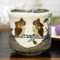 Japanese Yunomi Tea Cup Owl KUTANI YAKI(ware)