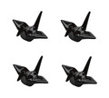 Set of 4 Black Porcelain Chopstick Rest Origami Crane Shape