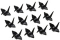 Set of 12 Black Porcelain Chopstick Rest Origami Crane Shape