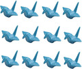 Set of 12 Blue Porcelain Chopstick Rest Origami Crane Shape