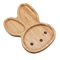 Bamboo Bunny Face Plate for Snacks Appetizer Fruit