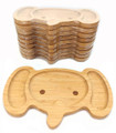 10 pcs Bamboo Elephant Face Food Plate for Snacks Appetizer