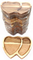 10 Pcs Wood Double Heart Shape Romantic Serving Tray 