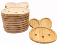 10 pcs Bamboo Bunny Face Plate Tray for Snacks Appetizer