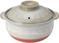 Ginpo Pottery Earthenware Pot Gray Hanamishima Zori Cooker 1L