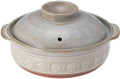 Ginpo Pottery Earthenware Pot Gray Hanamishima Zori Cooker 0.6 L
