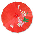 Red Oriental Parasol 32in