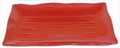 Black/Red Melamine Teriyaki Plate 11x7in