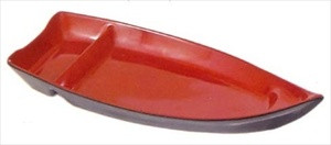 6x Red Melamine Sushi Boats Plates 10x4.5in 10/BR S-2385x6 