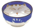Japanese Porcelain Bowl Rice Bowl Soup Bowl Cereal Bowl Poke Bowl, Blue Color Maneki Neko Smiling Lucky Cat Pattern, Made in Japan, 5-inch, Pack of 2