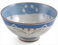 Japanese Porcelain Rice Bowl Dessert Bowl Miso Soup Bowl Appetizer Bowl Snack Bowl, Blue Color Maneki Neko Smiling Lucky Cat Pattern, Made in Japan, 4-1/2-inch, Pack of 2