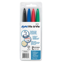 Vis-a-Vis Markers, Fine-Tip Assorted Color, 4pk