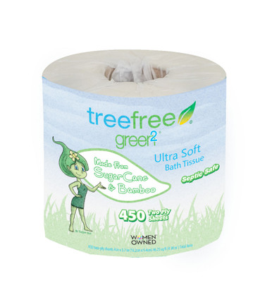 2 ply, 1 roll tree-free toilet paper