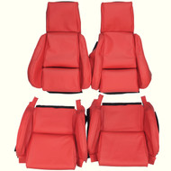 Custom Fit Pair Front Seat Covers For 94-96 Chevy Corvette C4 - Beige Faux Leather