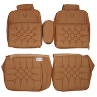 1987-1992 Cadillac Brougham D'Elegance With Button Pillow Custom Real Leather Seat Covers (Front)