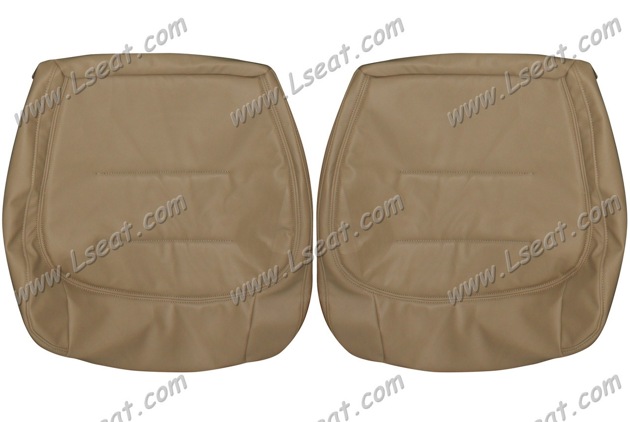 CalTrend Front Faux Leather Seat Covers for 2003-2006 Cadillac Escalade|EXT - CD379-05LX Sandstone Insert and Trim