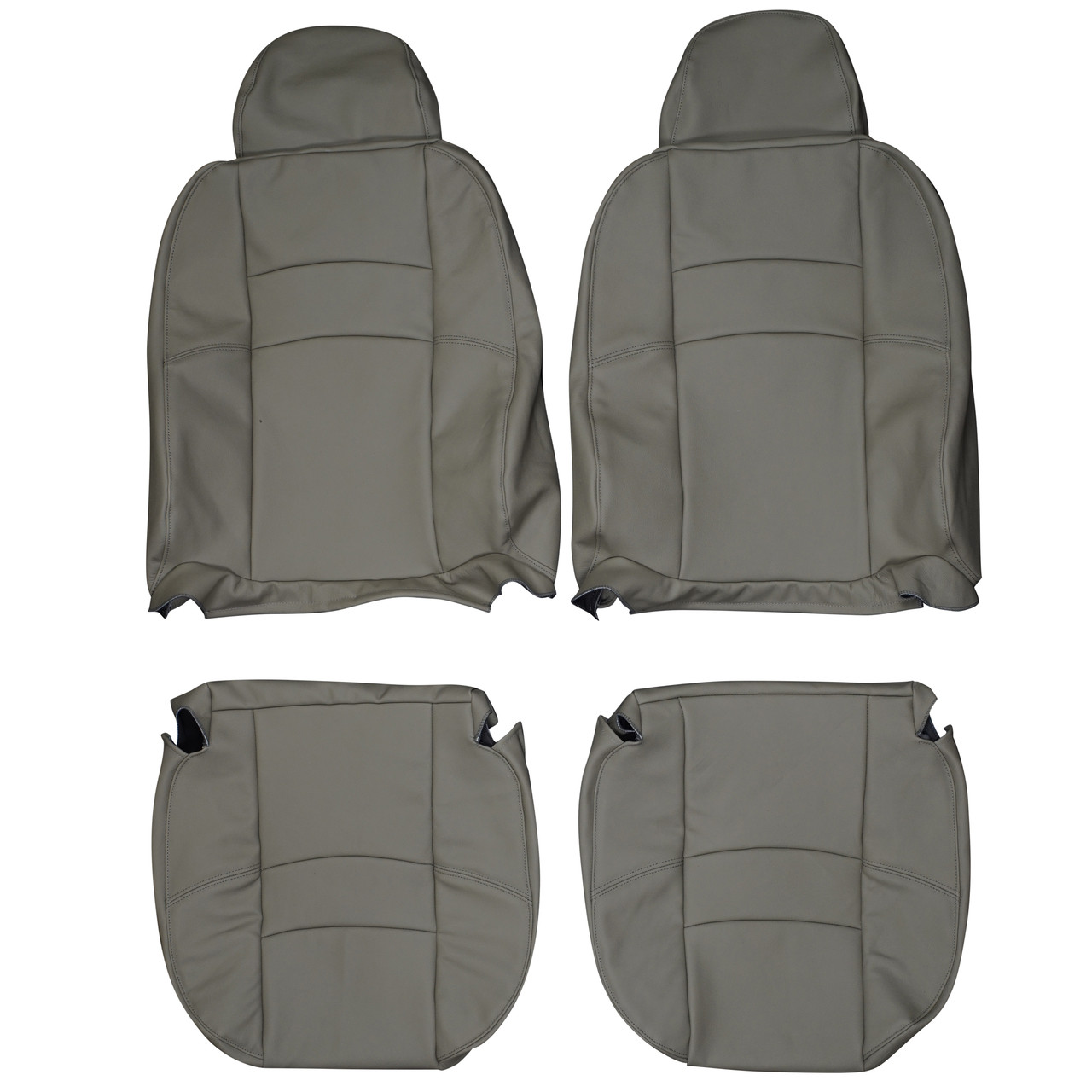 Volvo C70 Pair of Front GREY & BLACK Leatherette Car Seat Covers 