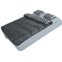 Instabed 6-Piece Bed Set For Airbeds - Gray, shown on an inflated airbed