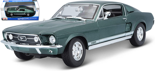 1967 FORD MUSTANG FASTBACK GREEN 1/18 SCALE DIECAST CAR MODEL BY MAISTO 31166