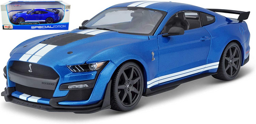 2020 FORD SHELBY GT500 MUSTANG BLUE 1/18 SCALE DIECAST CAR MODEL MAISTO 31388