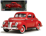 1940 FORD DELUXE RED 1/18 SCALE DIECAST CAR MODEL BY MOTOR MAX 73108