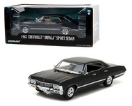 1967 CHEVROLET IMPALA SPORTS SEDAN BLACK 1/24 SCALE DIECAST CAR MODEL BY GREENLIGHT 84035