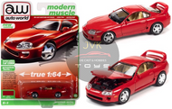 1994 TOYOTA SUPRA RED 1/64 SCALE DIECAST CAR MODEL BY AUTO WORLD AWSP075 B