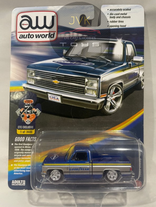 1983 CHEVROLET SILVERADO PICKUP TRUCK GOODYEAR CTC EXCLUSIVE 1/64 SCALE DIECAST CAR MODEL BY AUTO WORLD