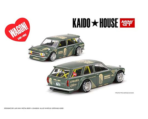 DATSUN KAIDO 510 WAGON GREEN 1/64 SCALE DIECAST CAR MODEL BY TSM MINI GT KHMG010
