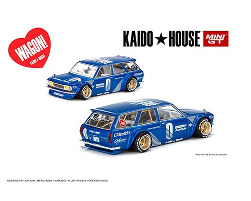 DATSUN KAIDO 510 WAGON BLUE 1/64 SCALE DIECAST CAR MODEL BY TSM MINI GT KHMG011