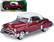 1950 CHEVROLET BEL AIR RED 1/18 SCALE DIECAST CAR MODEL BY MOTOR MAX 73111