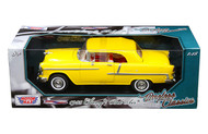 1955 CHEVROLET BEL AIR YELLOW 1/18 SCALE DIECAST CAR MODEL BY MOTOR MAX 73184