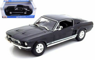 1967 FORD MUSTANG FASTBACK BLACK 1/18 SCALE DIECAST CAR MODEL BY MAISTO 31166