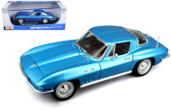1965 CHEVROLET CORVETTE STINGRAY BLUE 1/18 SCALE DIECAST CAR MODEL BY MAISTO 31640