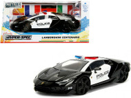 LAMBORGHINI CENTENARIO POLICE BLACK & WHITE 1/24 DIECAST CAR MODEL BY JADA TOYS 30011