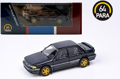 MITSUBISHI GALANT VR-4 COSMIC BLUE 1/64 SCALE DIECAST CAR MODEL BY PARAGON PARA64 55105