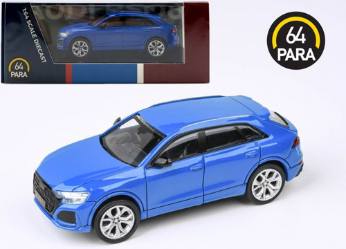 AUDI RS Q8 TURBO BLUE 1/64 SCALE DIECAST CAR MODEL BY PARAGON PARA64 55175