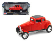 1932 FORD 5 FIVE WINDOW COUPE RED 1/18 SCALE DIECAST CAR MODEL BY MOTOR MAX 73171