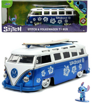 VOLKSWAGEN T1 BUS LILO DISNEY WITH STITCH FIGURE 1/24 SCALE DIECAST CAR MODEL BY JADA TOYS 31992