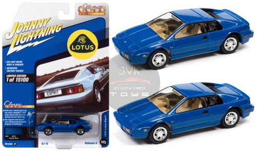 1989 LOTUS ESPRIT PACIFIC BLUE PEARL 1/64 SCALE DIECAST CAR MODEL BY JOHNNY LIGHTNING JLSP188

