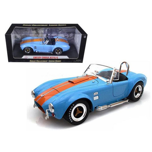 1965 FORD SHELBY COBRA 427 S/C LIGHT BLUE 1/18 SCALE DIECAST CAR MODEL BY SHELBY COLLECTIBLES SC129


