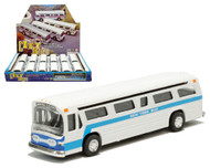 NEW YORK CITY TRANSIT BUS 6" LONG DIECAST MODEL PULL BACK BOX OF 12 MC-54909P