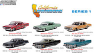 CALIFORNIA LOWRIDERS SERIES 1 SET OF 6 1/64 SCALE DIECAST CAR MODEL BY GREENLIGHT 63010