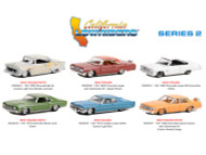 CALIFORNIA LOWRIDERS SERIES 2 SET OF 6 1/64 SCALE DIECAST CAR MODEL BY GREENLIGHT 63030