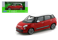 2013 Fiat 500L Red With White Top 1/24 Scale Diecast Car Model By Welly 24038